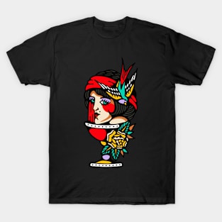 Lady swallow rose T-Shirt